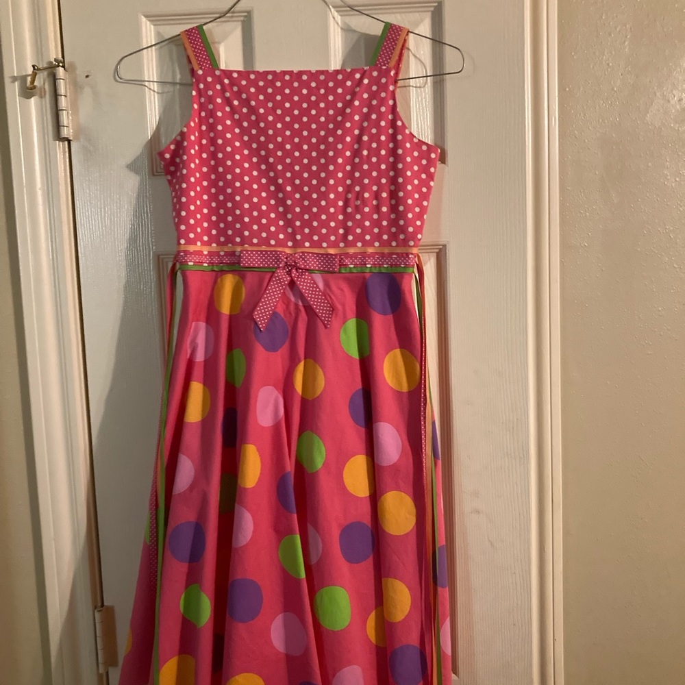 Girls Party Dress. Note: the dry cleaner left light spot on back of dress.